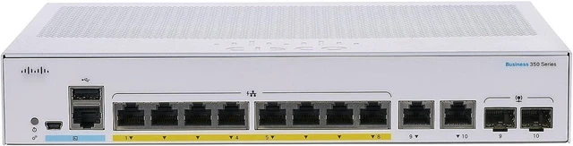 Main image of CBS350-8FP-2G 8-Port PoE+ 2 x Combo Ports Gigabit Ethernet Managed Switch (New Sealed)