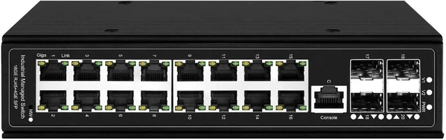 Main image of L3 Managed 16 Ports Industrial Switch with 4*10G SFP+ uplink 802.3at/bt(Non POE)
