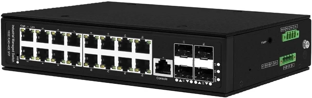 Alt view image 5 of 6 - L3 Managed 16 Ports Industrial Switch with 4*10G SFP+ uplink 802.3at/bt(Non POE)