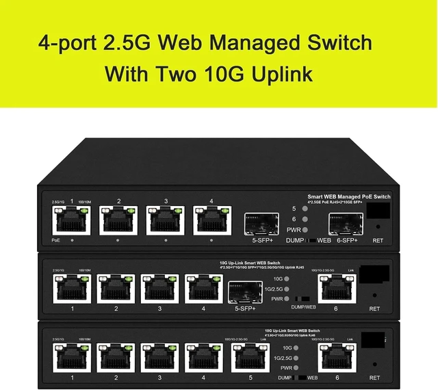 Alt view image 3 of 7 - 4 Ports 2.5Gps Web Managed Switch