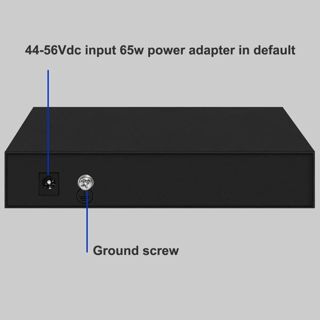 Alt view image 4 of 4 - 10Gbe Fiber uplink 4 Ports 2.5Gbe POE Switch with 65w/120W Power Adapter(with 120w Adapter)