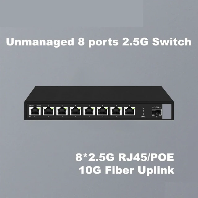 Alt view image 3 of 6 - Multi-gigabit 8 Ports 2.5Gbe POE Switch(with 120w Adapter)