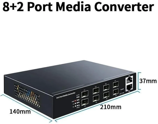 Main image of Gigabit Media 8 SFP Port 2 Rj45 Port 1000Mbps Optical Fiber Switch