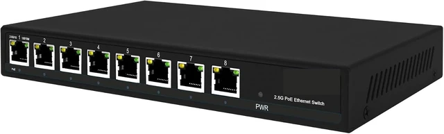 Alt view image 5 of 7 - Managed 8 Ports 2.5Gb POE Switch 802.3BT Multi Gigabit LAN 2500Mbps(POE Model)