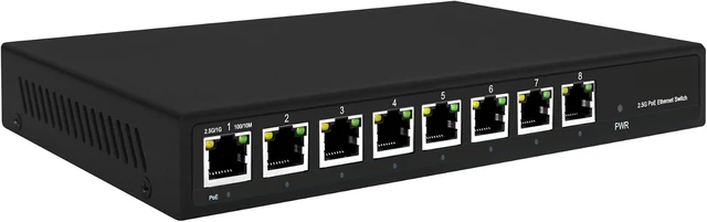 Alt view image 6 of 7 - Managed 8 Ports 2.5Gb POE Switch 802.3BT Multi Gigabit LAN 2500Mbps(POE Model)