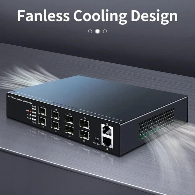 Alt view image 6 of 6 - Gigabit Media 8 SFP Port 2 Rj45 Port 1000Mbps Optical Fiber Switch