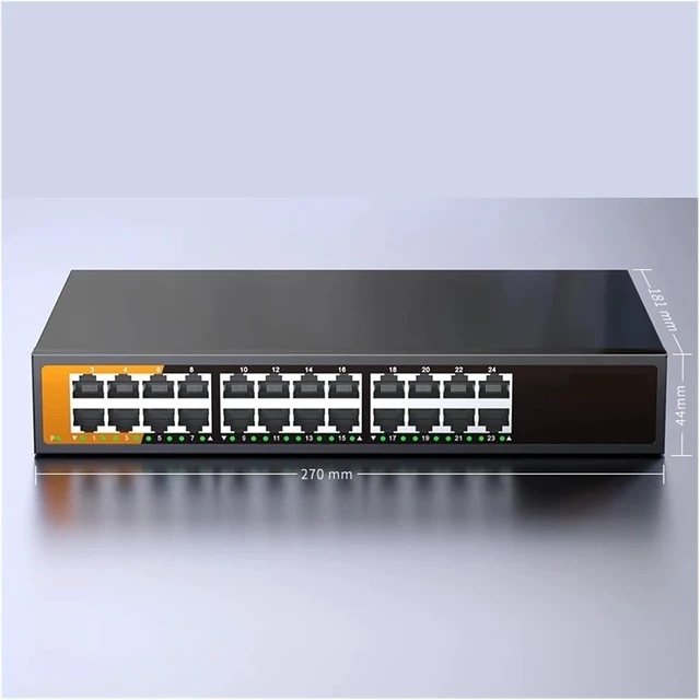 Alt view image 2 of 3 - 1 PCS 24-Port Gigabit Ethernet Switch, unmanaged, -and-Play(Switch with EU Plug)