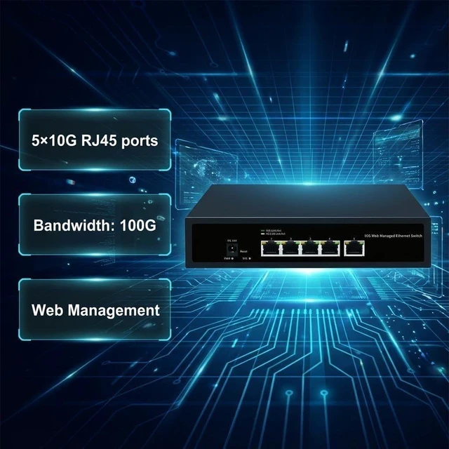 Main image of Switch 10gbps Rj45 10g Web Managed 5 Ports Ethernet Switch