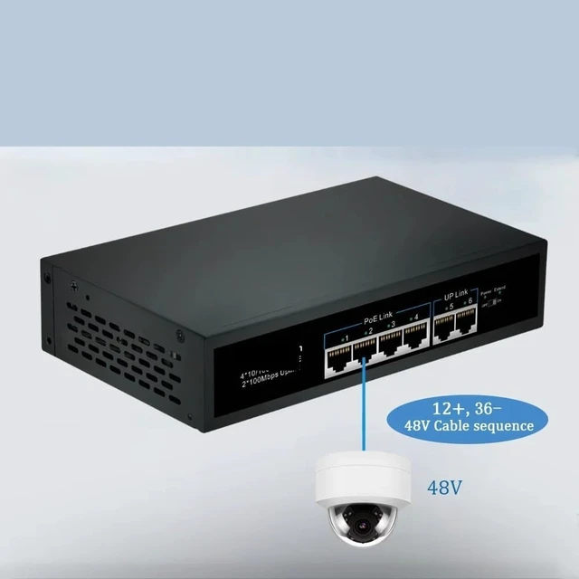 Alt view image 4 of 6 - 4/8Port Ethernet Switch IEEE802.3af/at Solar Powered 12V-48V DC(with SFP Port)