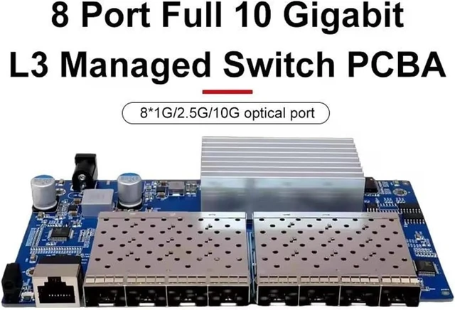 Alt view image 3 of 6 - 8 10-Gigabit SFP+ Ports L3 Managed Network Switch Support(Complete Machine)