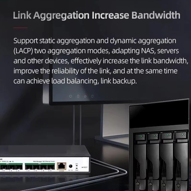 Alt view image 4 of 4 - 10G Switch Layer 3 Network Managed Fiber Optic Switch 10G Networking