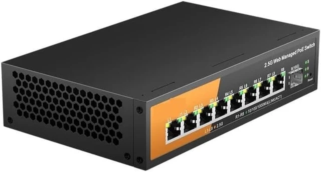 Alt view image 3 of 4 - 9-Port Multi-Gigabit Managed Switch with 8-2.5Gbps PoE and 1-10Gb SFP