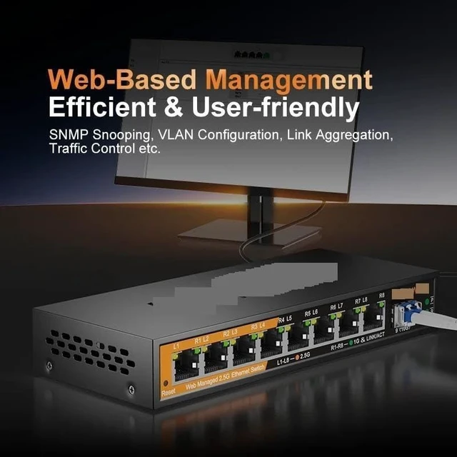 Alt view image 3 of 4 - KP-9000-9XHML-X 2.5Gb Managed Switch with 8-Port 2.5Gb Ethernet