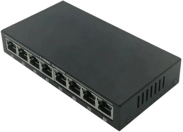 Alt view image 2 of 5 - 8 Port Gigabit Switch RJ45 Ethernet Switch 10/100/1000Mbps Switch 8 Ports(3pcs with Power)