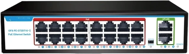 Main image of 1 PCS 1000M Gigabit POE Switch 16-Port PoE 48V 15W 30W 802.3af .3at