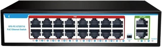 Alt view image 3 of 3 - 1 PCS 1000M Gigabit POE Switch 16-Port PoE 48V 15W 30W 802.3af .3at