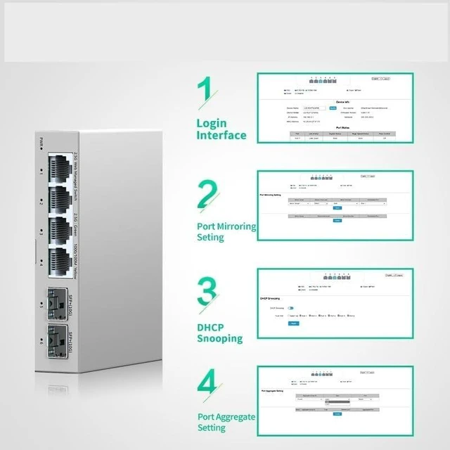 Main image of 2.5GbE Managed Switch 4 Port 2500M Network 10G SFP+Slot Web Managed
