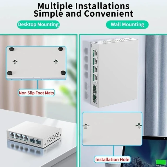 Alt view image 4 of 5 - 2.5GbE Managed Switch 4 Port 2500M Network 10G SFP+Slot Web Managed