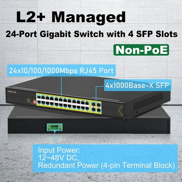 Alt view image 2 of 7 - L2+ Smart Managed 24-Port Gigabit Switch with 4 SFP