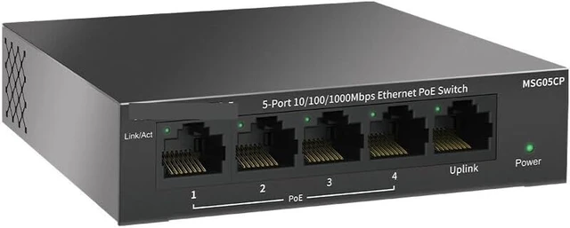 Main image of 5 Port Gigabit PoE Ethernet Switch, Total Power 43W, MSG05CP
