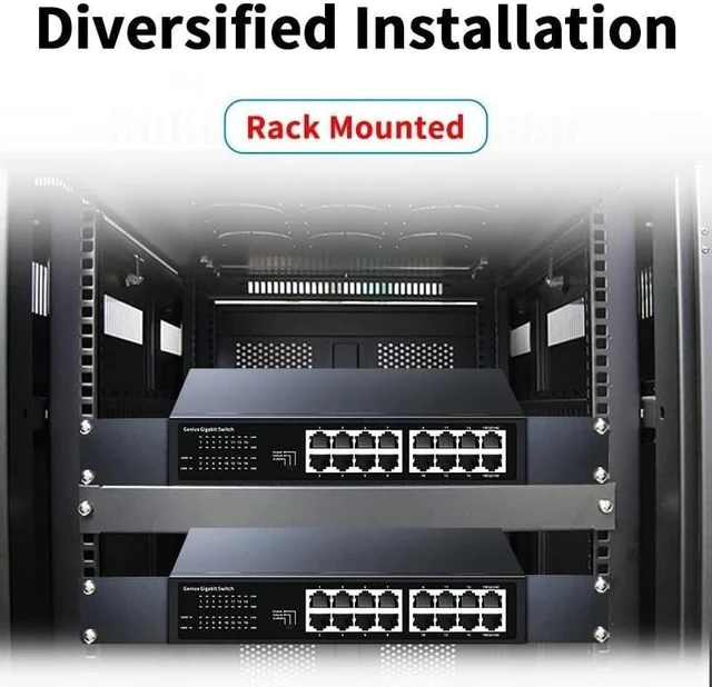 Alt view image 5 of 5 - 16 Port Gigabit Ethernet Switch 1000Mbps Network Hub Internet Splitter