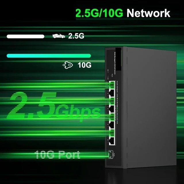 Alt view image 2 of 5 - 2.5G Web Managed PoE Switch 8 Port 2.5GBASE-T