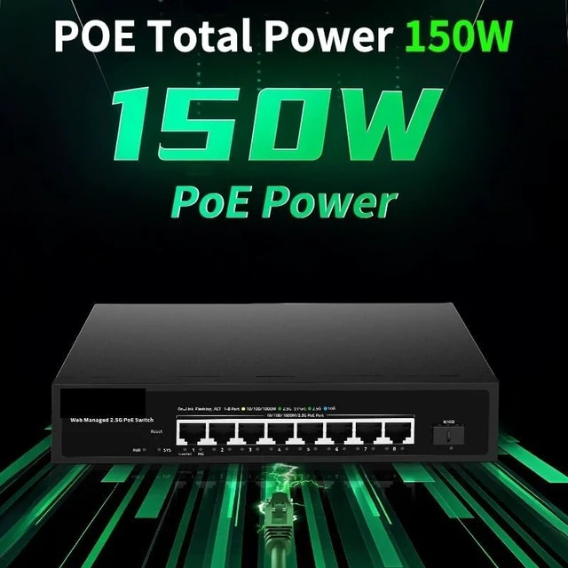 Alt view image 4 of 5 - 2.5G Web Managed PoE Switch 8 Port 2.5GBASE-T