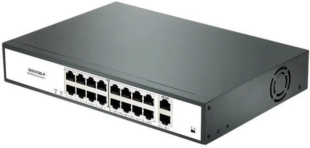 Main image of Unmanaged Switch, 16-Port 1000M RJ45 2-Port 1000M SFP,Plug and Play,