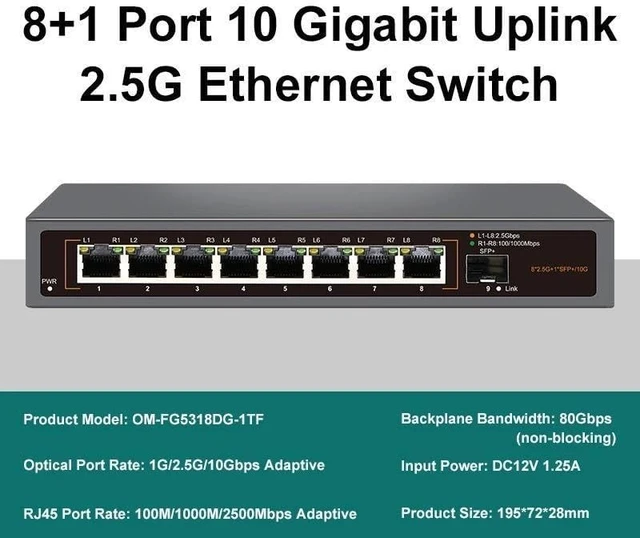 Main image of 2.5GbE Network Switch 4 Port 2.5G RJ45