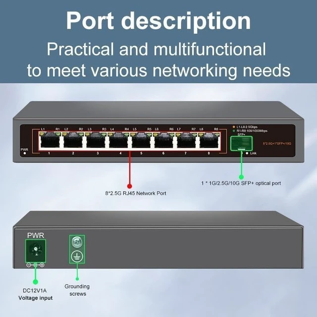 Alt view image 2 of 5 - 2.5GbE Network Switch 4 Port 2.5G RJ45