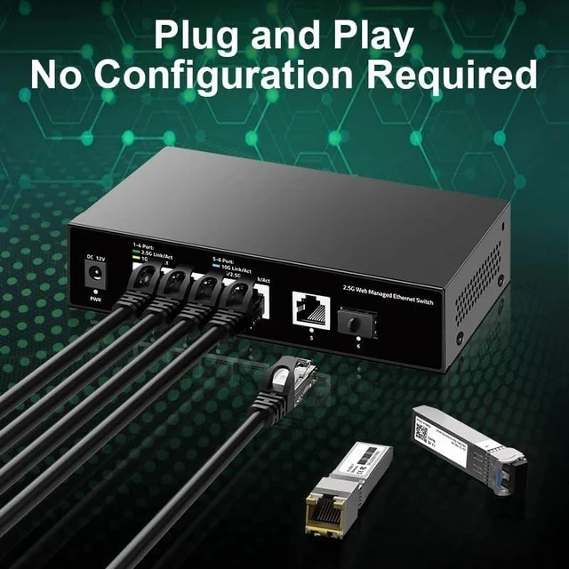 Alt view image 2 of 3 - 2.5Gb Switch 4 Port 2.5G Managed Network Switch