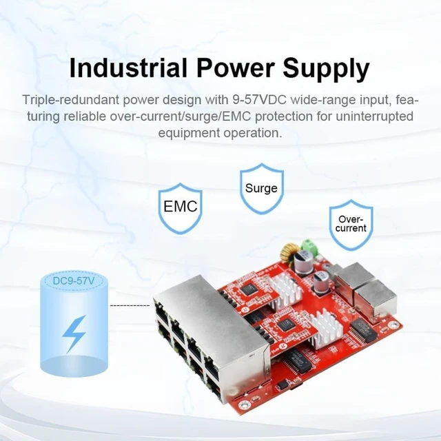 Alt view image 3 of 6 - Industrial 8-Port Gigabit Switch Module for Engineering Network Port(403020046)
