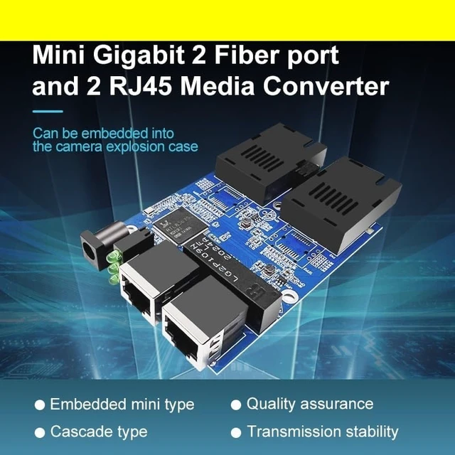 Alt view image 3 of 5 - 3/5PCS 1000Mbps Media Converter Network Switch 2 Fiber 2 RJ45(5pcs with SFP Module)