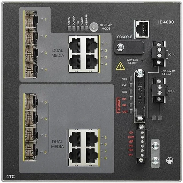 Main image of IE-4000-4TC4G-E - Industrial Managed Ethernet Switch - 4-Port Fast Ethernet Copper Combo - 4 × Gigabit Ethernet Combo uplinks - LAN Base (New Sealed)