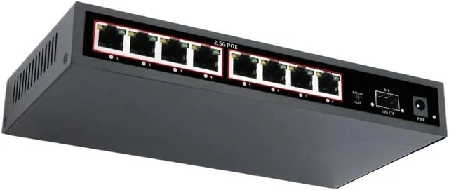 Main image of 9-Port POE RJ45 Ethernet Switch 2.5GbE 10G SFP+ Network Switch with