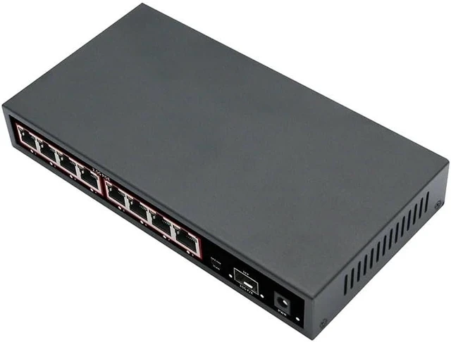Alt view image 5 of 5 - 9-Port POE RJ45 Ethernet Switch 2.5GbE 10G SFP+ Network Switch with
