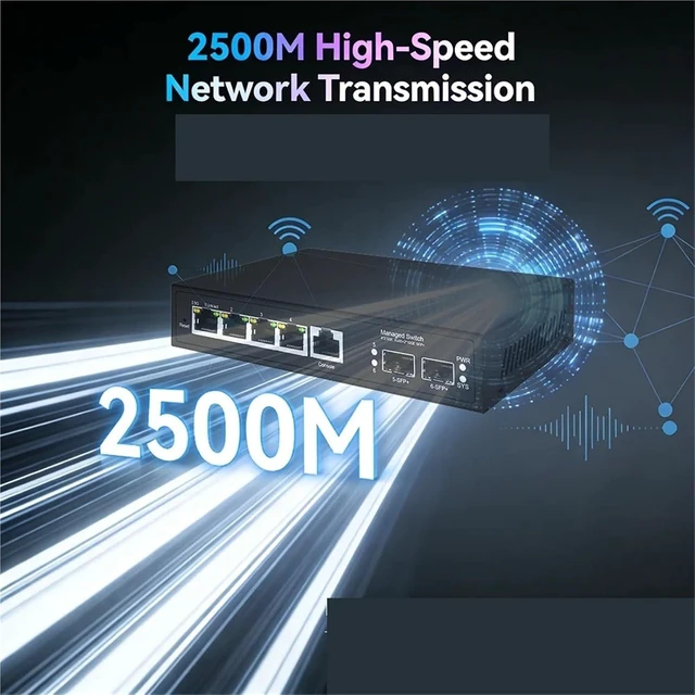 Alt view image 5 of 5 - L2+ 2.5G PoE Managed Switch ,4/8/24 Ports 2.5G LAN/PoE Optional,(S5304GT-2SX-EX-L2)