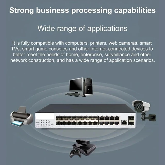 Alt view image 5 of 5 - L2+Managed Switch with 2*1000M SFP and 8*100/1000M RJ45 Network Switch(JT-S403CM-102TS)