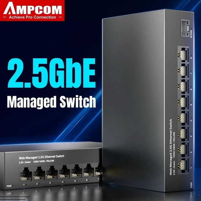 Alt view image 2 of 7 - 1 PCS Managed Switch 8-Port 2.5GBASE-T Network 10G SFP+ Uplink