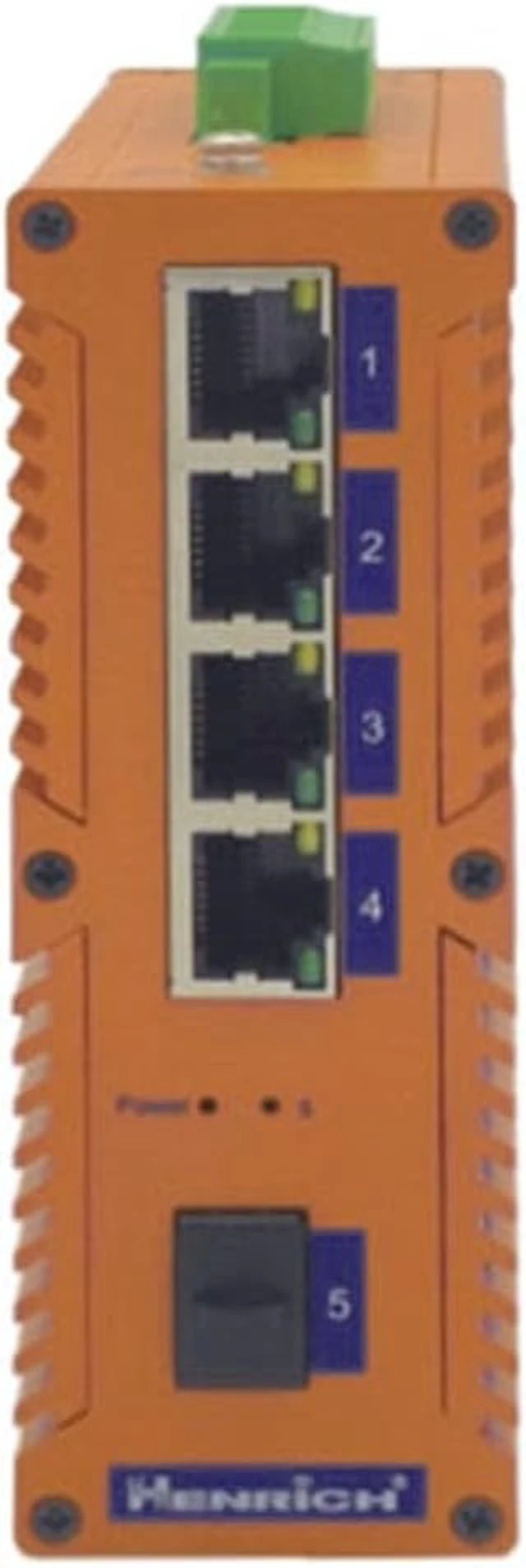 Alt view image 2 of 3 - Henrich Gigabit 4x1000Mbps Copper Port 1 SFP Fiber Din-Rail Switch