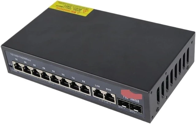 Main image of 12-Port Gigabit POE RJ45 Ethernet Switch SFP
