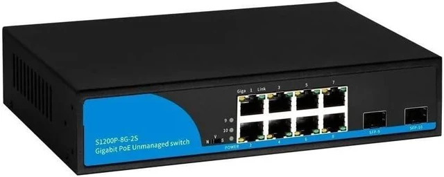 Alt view image 2 of 4 - S1200(P)-8G-2S All gigabit ethernet Switch,8*100/1000M LAN(PoE)+2*10G SFP(S1100-8G-2S Non poe)
