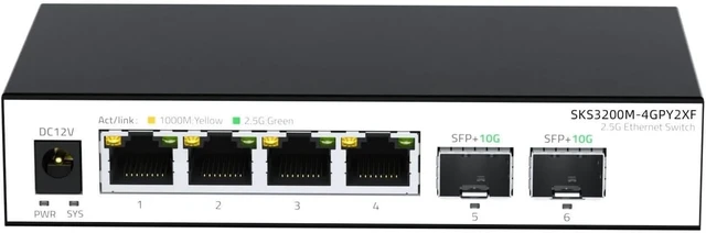 Alt view image 4 of 4 - 8-Port 2.5G Web Switch + 2-Port 10G SFP, Ethernet Network Switch(10 Port 2.5G)