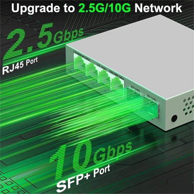 Alt view image 5 of 5 - 2.5Gb Switch 4 Port 2.5G RJ45 Ethernet Switches