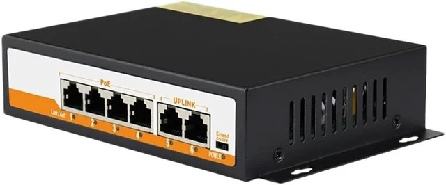 Main image of 6-Port POE RJ45 Ethernet Switch 802.3af/at Managed Plug and Play