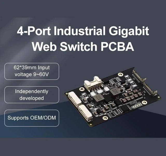 Main image of Grade 4-Port gigabit L2- Management VLAN Switch Module,