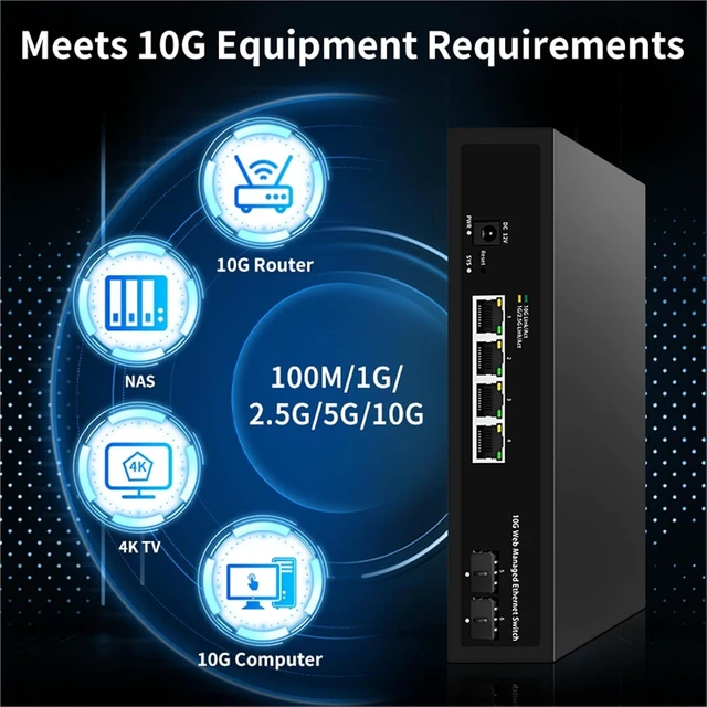 Alt view image 3 of 4 - 10GbE Web Managed Switch 4 Port 10Gb Managed Ethernet Network Switch