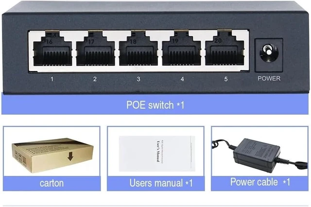 Alt view image 6 of 6 - 48V POE Active Ethernet Switch 100M 1000Mbps 802.3af 802.3at ethernet hub