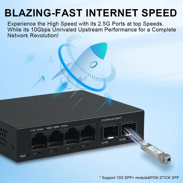 Alt view image 4 of 5 - Ethernet Switch 10G SFP 2.5G RJ45 Gigabit Switch
