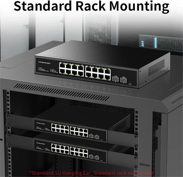 Alt view image 4 of 4 - 16 Port 2.5G Ethernet Switch with 2 Port 10G SFP+ Network Switch